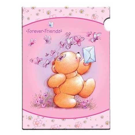 A4 Forever Friends Pink Plastic Folder